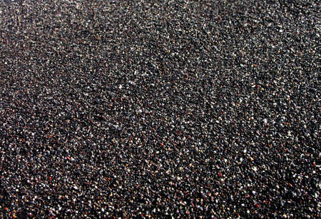 Famous black beach of Santorini island, Greeceの写真素材