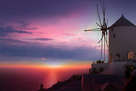 Beautiful Oia village in Santorini island  Greeceの写真素材