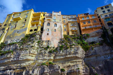 Italian city Tropea, area Calabria, street and historic architectureの写真素材