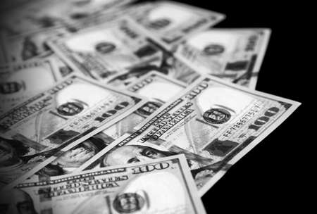 American dollars, black and whiteの写真素材