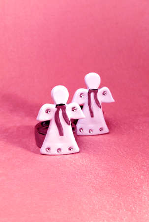 Valentine card with two angelの写真素材