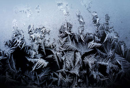 Frosty natural pattern at a winter window