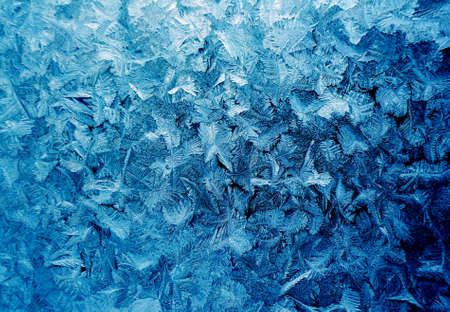 Frosty natural pattern at a winter window