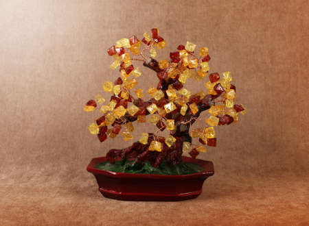 Souvenir for interior - tree of gems amberの写真素材