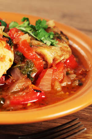 Hot a dish of ethnic cuisine of Georgia prepared from chicken meat : Chahochbilliの写真素材