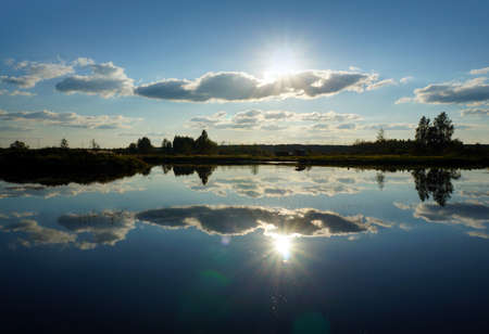 Summer landscape, river and cost scenery, sunset
の写真素材