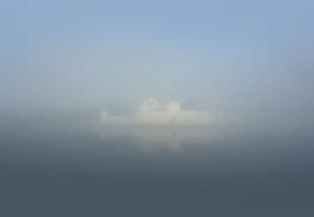 Christianity  cathedral in Russia, Kostroma city, Ipatievsky monastery in morning fogの写真素材