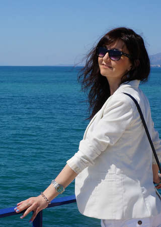 The beautiful girl on  holidays in a Spain