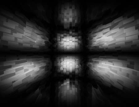 Abstract black and white 3d rendered illustrtion background for designの写真素材