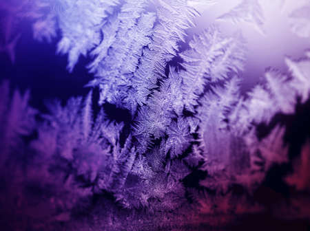 Natural frosty pattern on a winter window