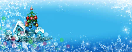 Christmas decor for design xmas cards, banners, pages and siteの写真素材