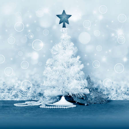 Christmas tree and decor for design xmas cardsの写真素材