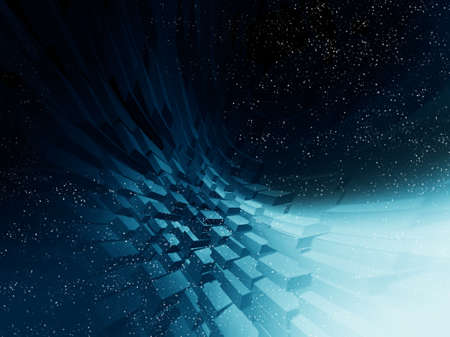 Abstract 3d blue rendered illustration background for designの写真素材