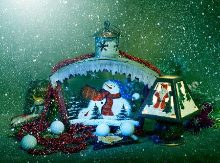 Christmas decorations for winter holidaysの写真素材