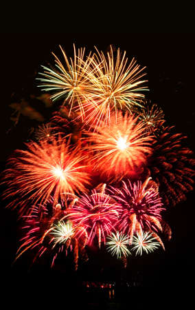 Beautiful fireworks in night skyの写真素材