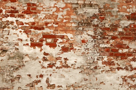 red and white background of the bricks old wallの写真素材