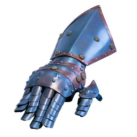 knight glove isolated on whiteの写真素材