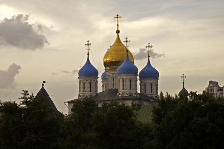 Novospassky Monastery at the evening twillightの写真素材