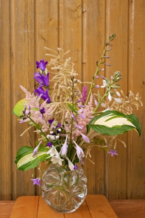 bouquet in a transparent glass vaseの写真素材