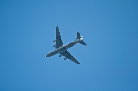 plane on the skyの写真素材
