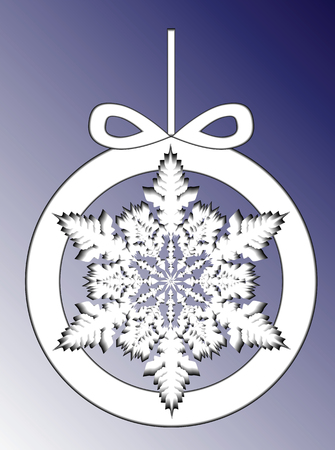 Christmas snowflake in circle christmas-tree decoration vector illustrationのイラスト素材