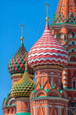 St Basil s Cathedral cupola close up vertical viewの写真素材