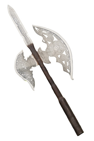 pole-axe isolated on whiteの写真素材