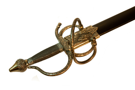 sword s hilt isolated on whiteの写真素材