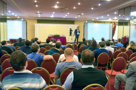 people sitting rear at the business conferenceの写真素材