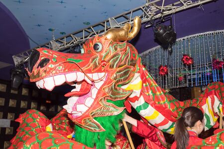 Chinese dragon in actionの写真素材