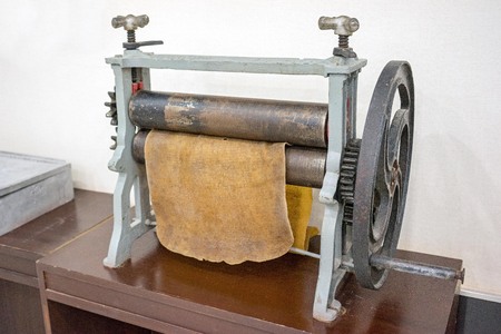 Making rubber sheets processの写真素材