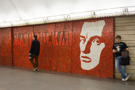 St Petersburg, Russia - May 26, 2016: Mayakovskaya (Saint Petersburg Metro), opened on November 3, 1967, and named after Russian poet Vladimir Mayakovsky.のeditorial素材