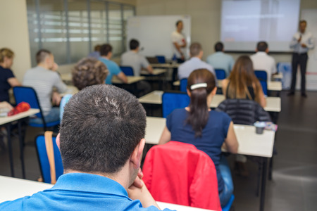 Students sit on training in the classroom.の写真素材