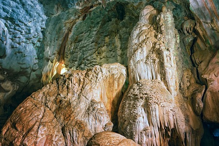 wall of cave in Phang Nga, south Thailandの写真素材