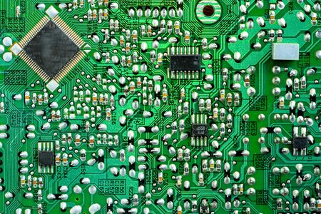 Electronic circuit board close up.の写真素材