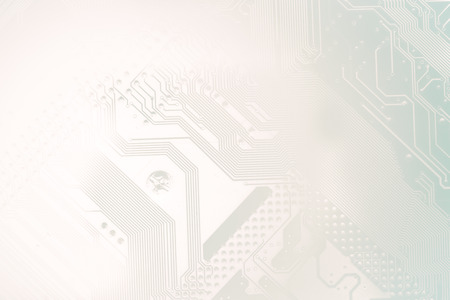 Circuit board or motherboard toned into light transparent silhouettes. Tech science background suitable for your it technology business presentation.の写真素材