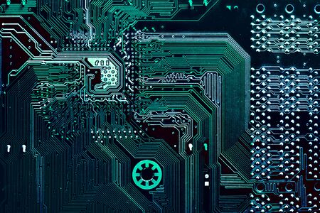 Circuit board. Electronic computer hardware technology. Motherboard digital chip. Tech science...