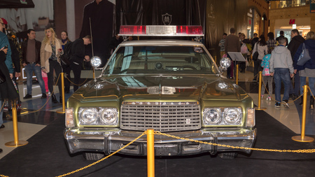 Moscow, Russia - April 02, 2017: Chrysler Newport, USA, 1975. Retro car exibition in shopping mall Metropolis.のeditorial素材