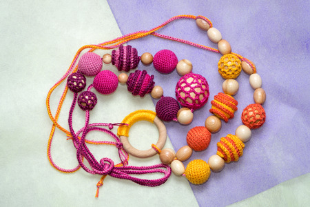 homemade amigurumi toys for toddlers.の写真素材