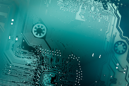 Circuit board. Electronic computer hardware technology. Motherboard digital chip. Tech science...