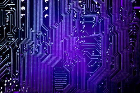 Circuit board. Electronic computer hardware technology. Motherboard digital chip. Tech science background. Integrated communication processor. Information engineering component.の写真素材
