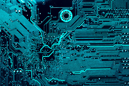 Dark background of the silhouette of the computer motherboard for the design of the company's IT site. Circuit board. Electronic computer hardware technology. Motherboard digital chip.の写真素材