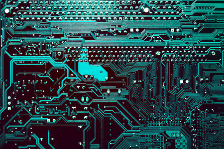 Dark background of the silhouette of the computer motherboard for the design of the company's IT site. Circuit board. Electronic computer hardware technology. Motherboard digital chip.の写真素材