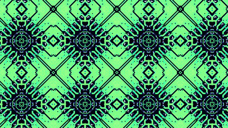 Kaleidoscope pattern 3d render. Seamless yellow background. Mandala geometric graphic print....