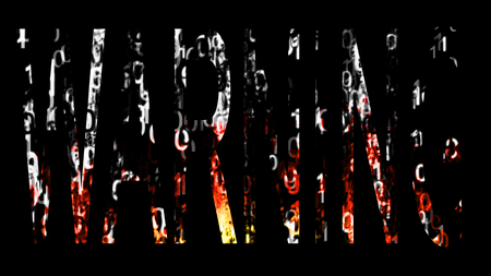Warning word by binary code, antivitus concept.の写真素材