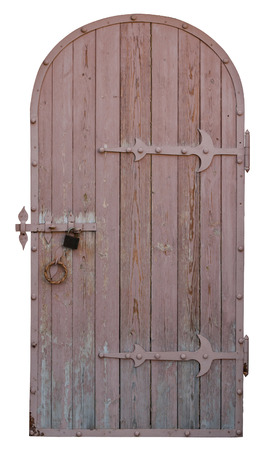 Old architectural details - arched door isolated on white backgroundの写真素材