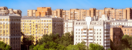 Residential houses. Moscow, Russia. View from the roof.の写真素材