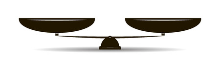 Scales icon. Vector black scale single symbol on white background with shadowのイラスト素材