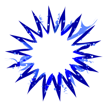 vector abstract radial burst. blue star explosion isolated on white background, with blank white copy space. radial sun burst or comic burst graphic designのイラスト素材