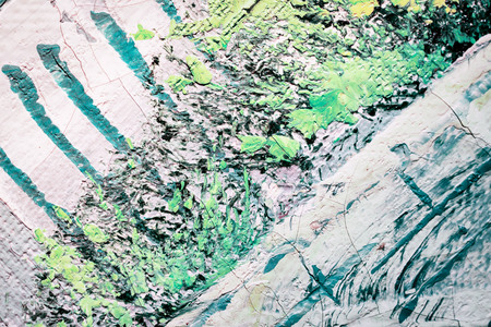 Grunge colorful background with brush strokes. Oil painting on canvas. Scratched wall texture. Fragment of artwork.の写真素材